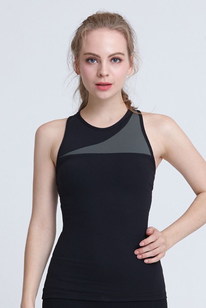 [Surpplex] CLWT2062 color matching point long top black, Gym wear,Tank Top, Sportswear, Jogging Clothes, T-shirts, Fashion Sportswear, Casual tops For Women _ Made in KOREA